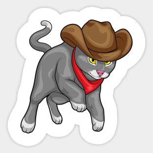 Cat Cowboy Cowboy hat Sticker